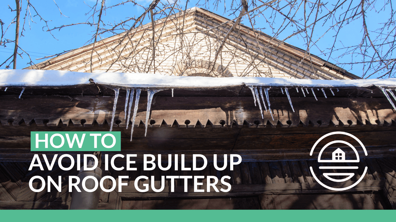 Roof gutter with icicles hanging from it