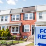 A row of townhouses with a visible