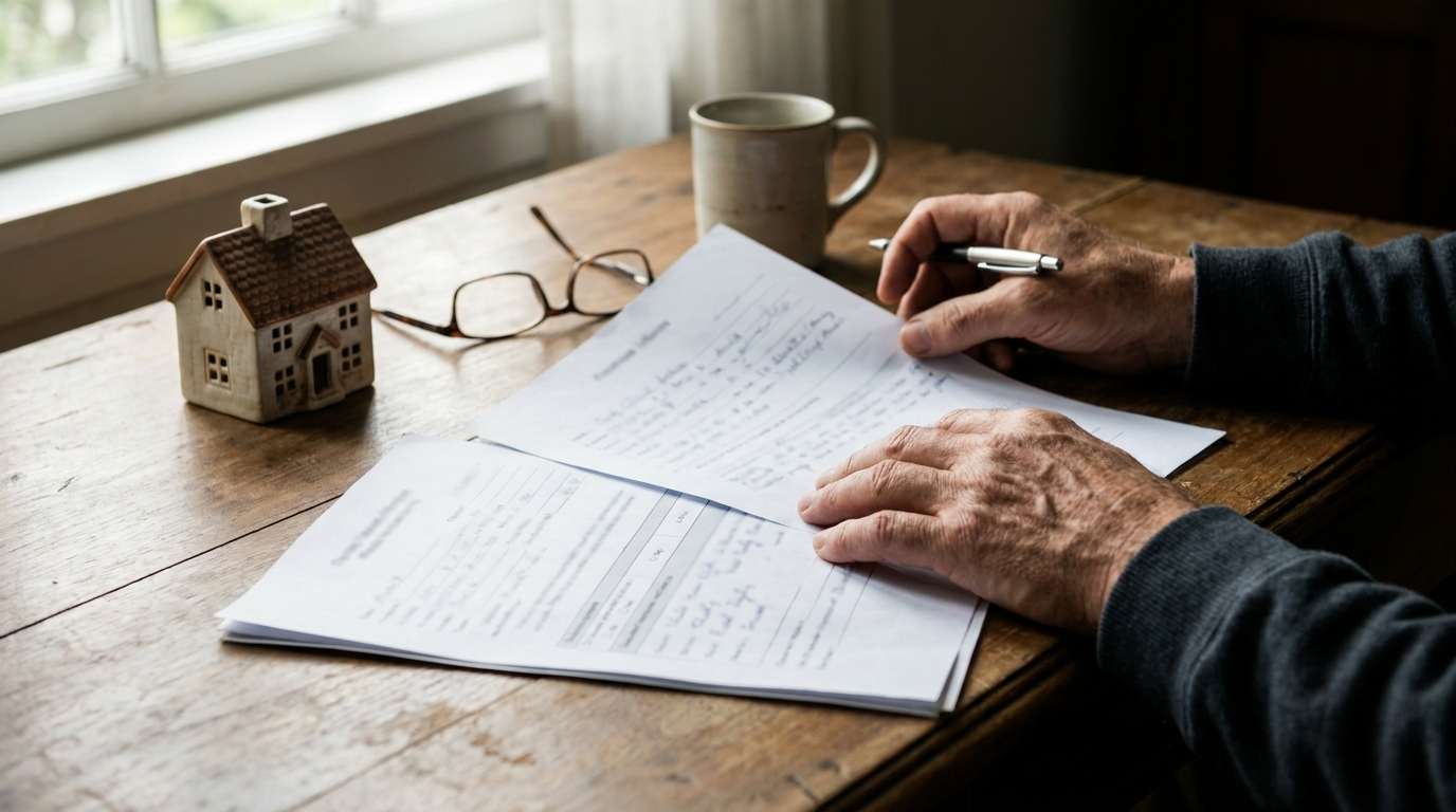 Landlord comparing rental applications while choosing the right tenant